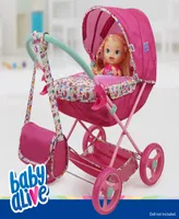 Baby Alive Deluxe Pink Rainbow Classic Doll Pram