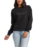 Silver Jeans Co. Women's Cotton Crewneck Embroidered Sweatshirt