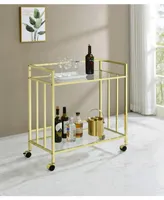 Coaster Home Furnishings Cara 34.5" 2-Tier Rectangular Glass Serving Cart