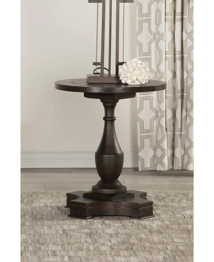 Coaster Home Furnishings 23.75" Medium Density Fiberboard Round End Table with Pedestal Base