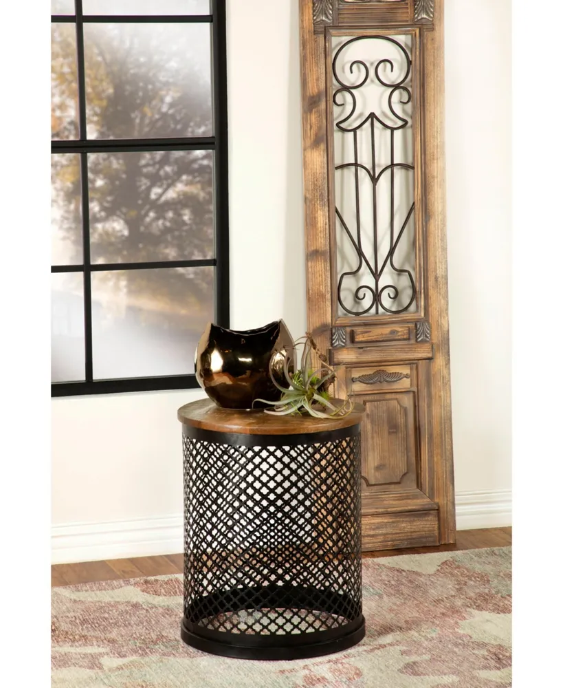 Coaster Home Furnishings Round Accent Table with Drum Base