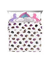 Jay Franco Afro Unicorn Unique, Divine, Magical Microfiber 4 Piece Sheet Set, Queen