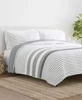 ienjoy Home All Season Piece Summer Stripes Reversible Quilt Set