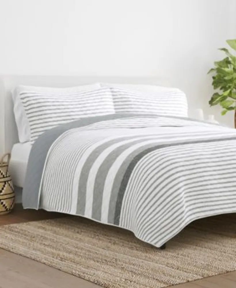 Ienjoy Home All Season Summer Stripes Reversible Quilt Set Collection