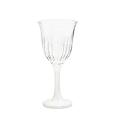 White Footed Water Glasses, Set of 6