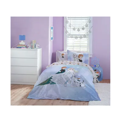 Disney Frozen Watercolor 100% Organic Cotton Twin Bed Set