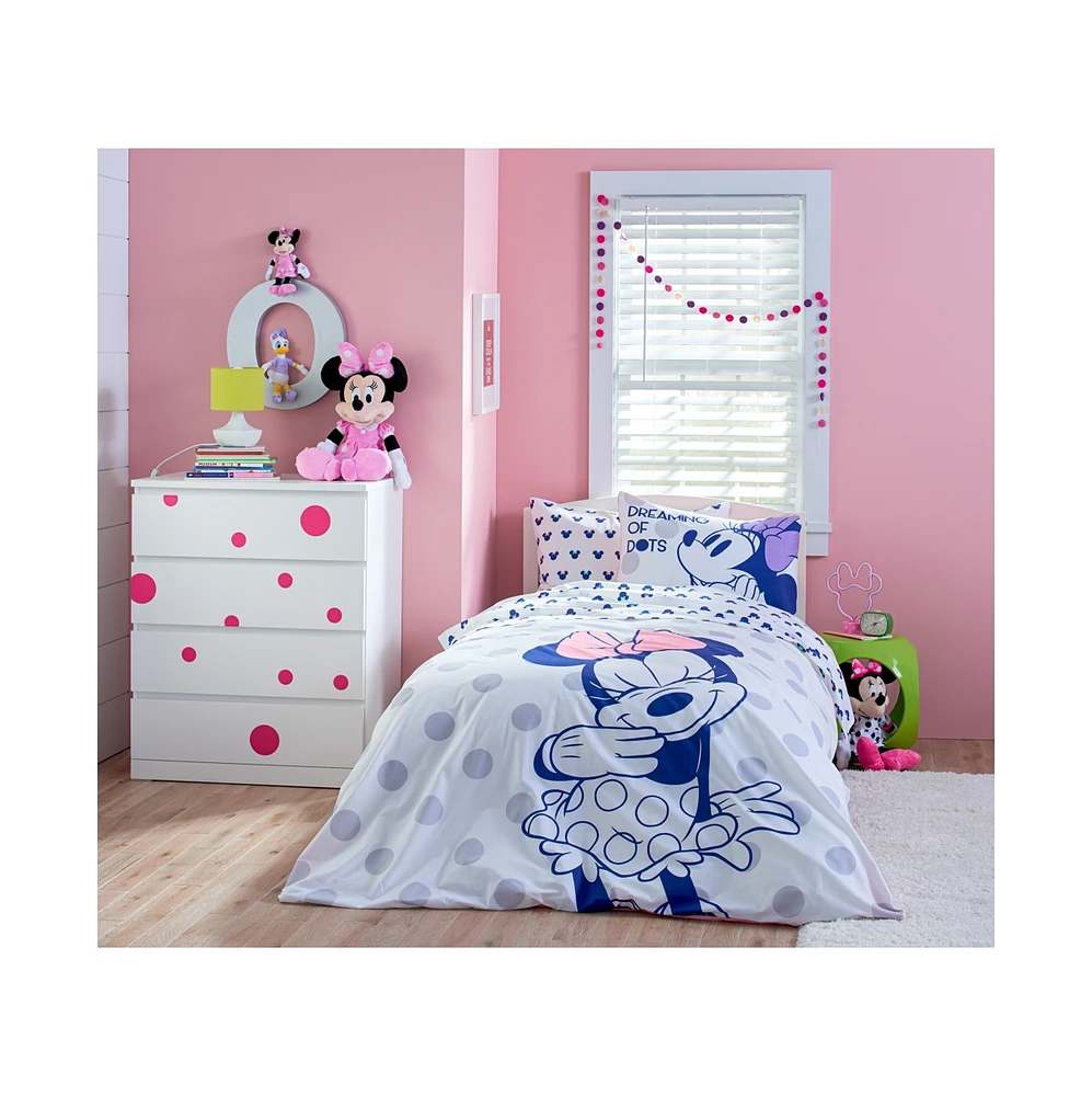 Saturday Park Disney Minnie Mouse Dreaming of Dots 100% Organic Cotton Twin Bed Set