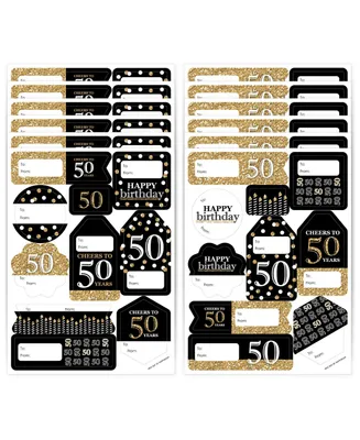 Adult 50th Birthday Gold Assorted To & From Stickers 12 Sheets 120 Stickers