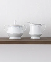 Noritake Satin Flourish Sugar and Creamer, Set of 2