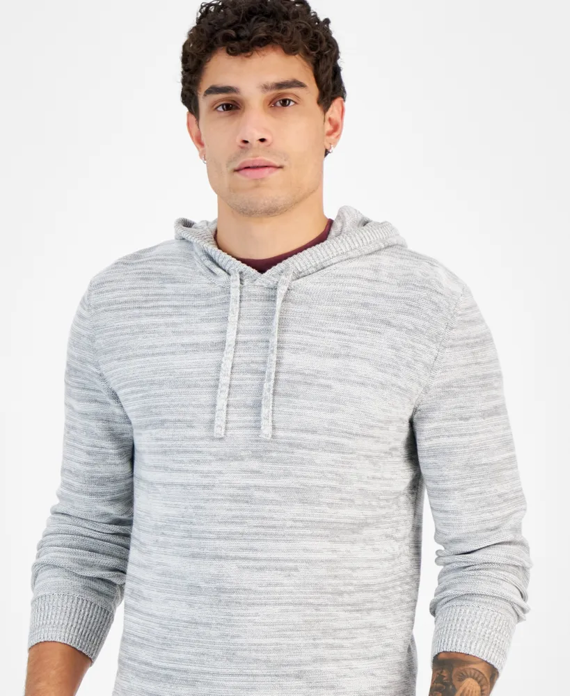 Sun + Stone Men's Solid Marled Hooded Sweater, Created for Macy's