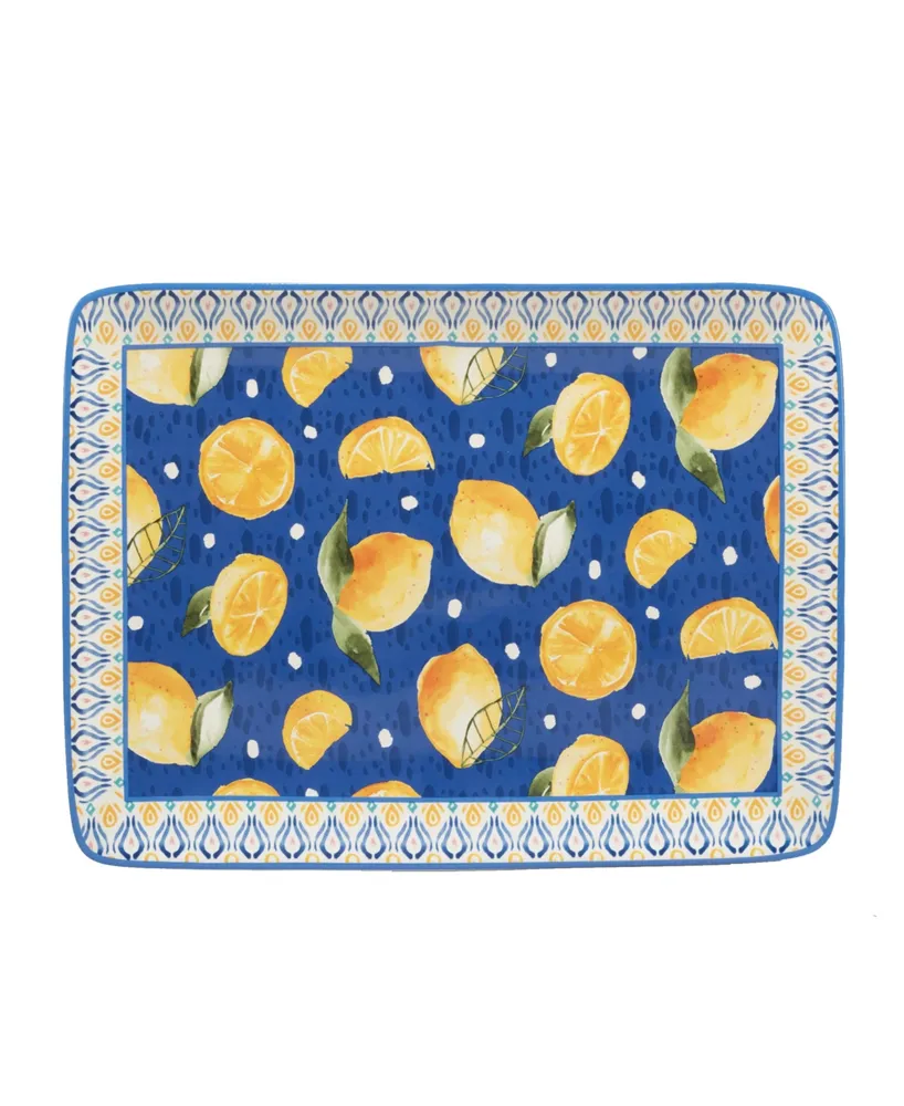 Certified International Lemonade Rectangular Platter 16"