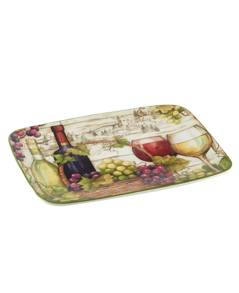 Certified International Meadow Brook Vineyard Rectangular Platter 14"