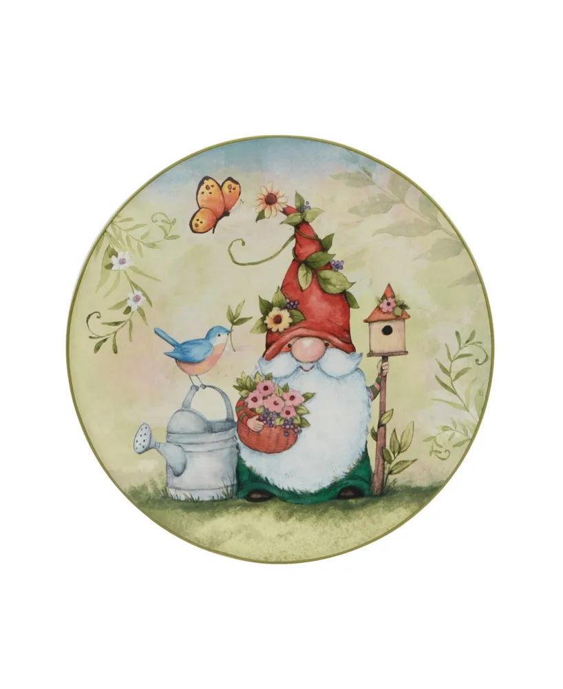 Certified International Garden Gnomes Set of 4 Salad Plate 9"