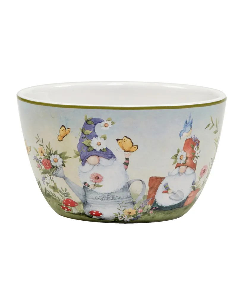 Certified International Garden Gnomes Set of 4 Ice Cream Bowl