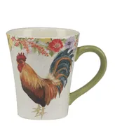 Certified International Floral Rooster Set of 4 Mug 14 oz.