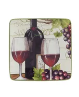 Certified International Meadow Brook Vineyard Set of 4 Canape Plates 6"