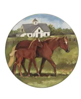 Certified International York Stables Set of 4 Dinner Plate 10.5"