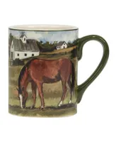 Certified International York Stables Set of 4 Mug 14 oz.