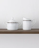 Noritake Silver Colonnade Sugar and Creamer, Set of 2