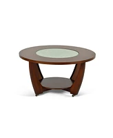 Steve Silver Rafael 39.5" Round Merlot Wood Cocktail Table with Casters