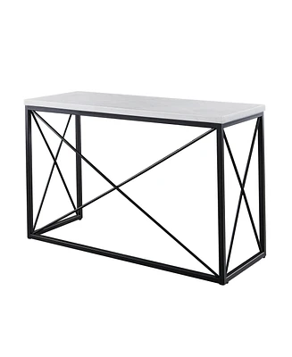 Steve Silver Skyler 48" Rectangular Marble and Metal Sofa Table