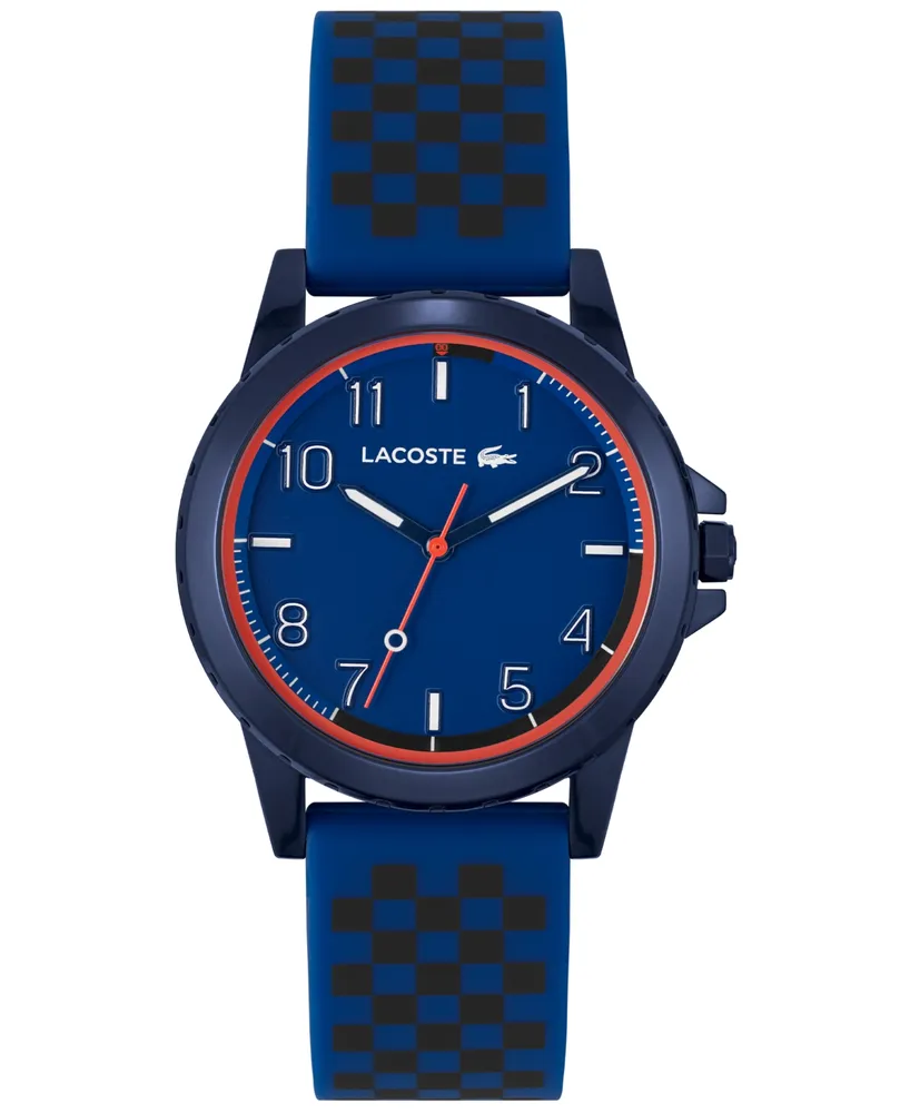 Lacoste Kids Rider and Checkered Print Silicone Strap Watch 36mm