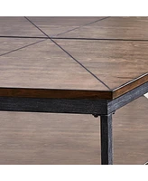 Steve Silver Ultimo 24" Hexagonal Wood and Iron End Table