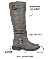 Journee Collection Women's Stormy Wide Calf Knee High Riding Boots