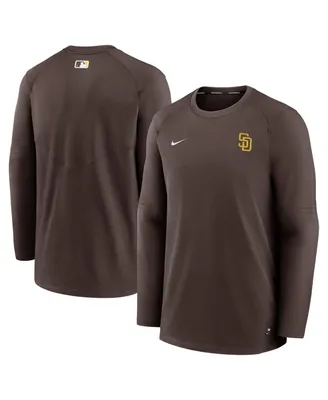 Men's Nike Brown San Diego Padres Authentic Collection Logo Performance Long Sleeve T-shirt