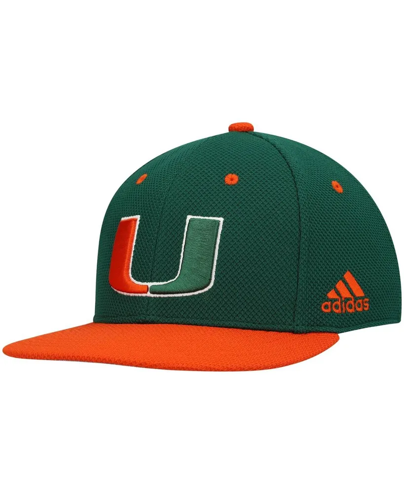 Men's adidas Green, Orange Miami Hurricanes On-Field Baseball Fitted Hat