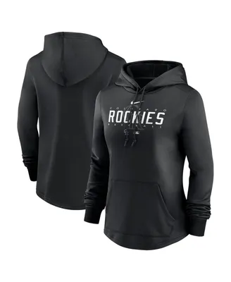 Women's Nike Black Colorado Rockies Authentic Collection Pregame Performance Pullover Hoodie