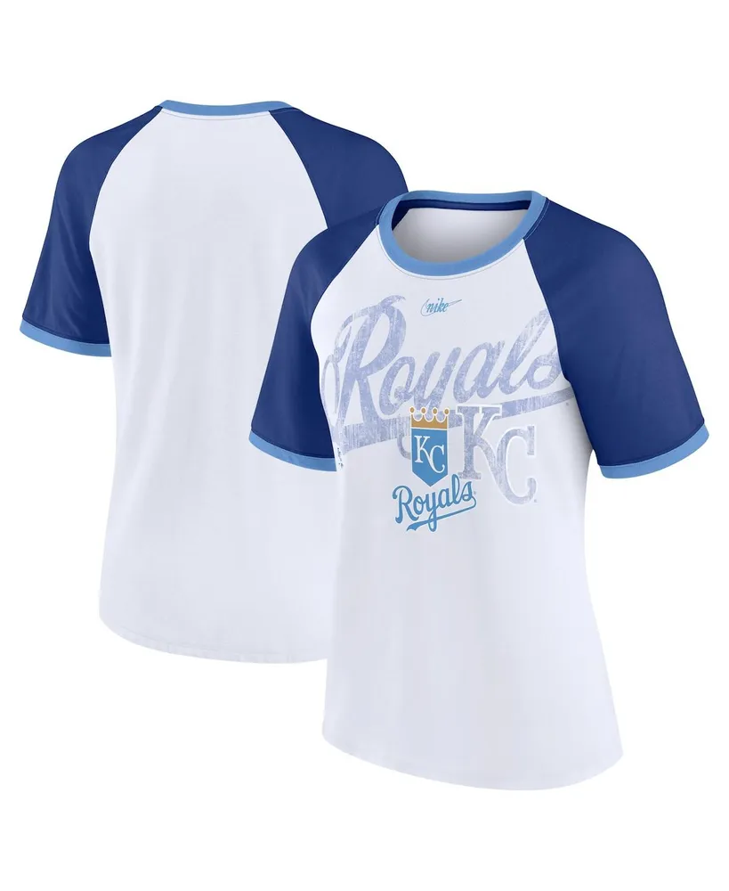 Nike Women's Light Blue, Heathered Royal Kansas City Royals Cooperstown  Collection Rewind Raglan T-shirt