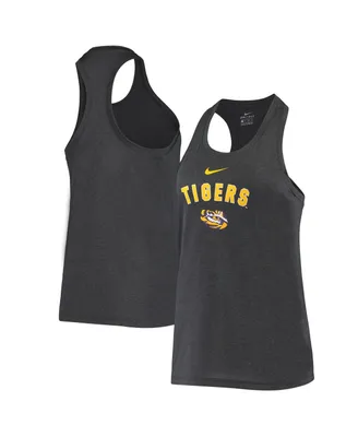 Women's Nike Anthracite Lsu Tigers Arch and Logo Classic Performance Tank Top