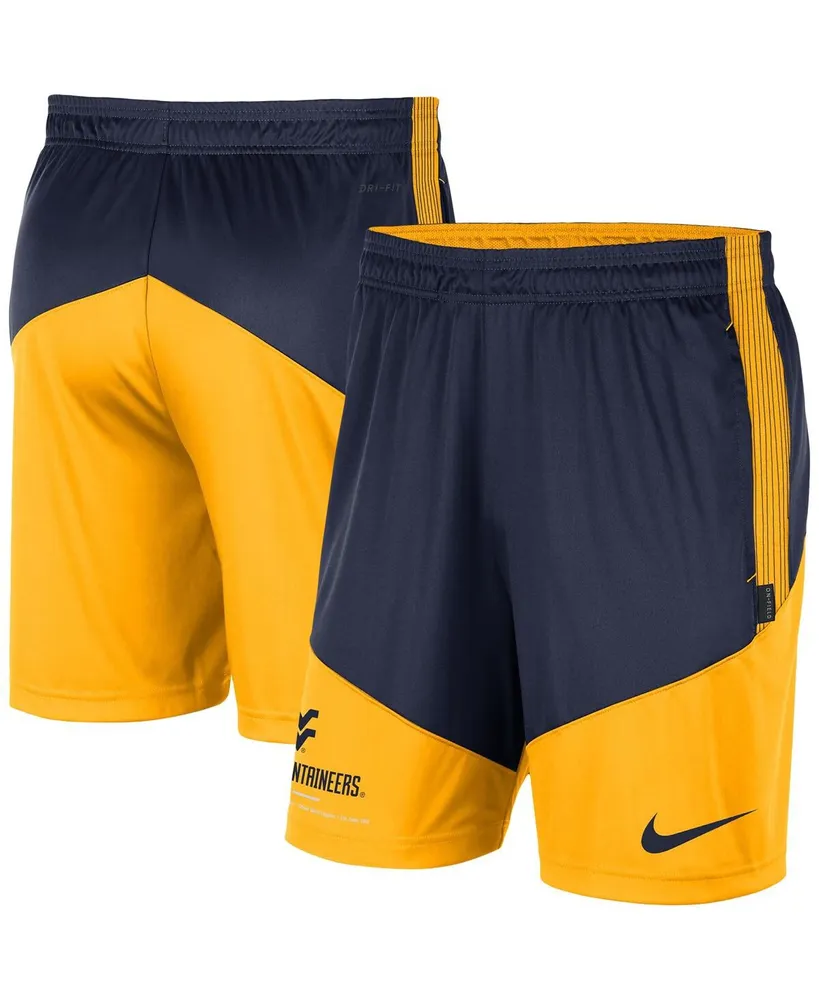 Men's Nike Navy, Gold West Virginia Mountaineers Team Performance Knit Shorts