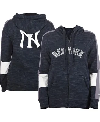 Women's New Era Navy York Yankees Colorblock Full-Zip Hoodie