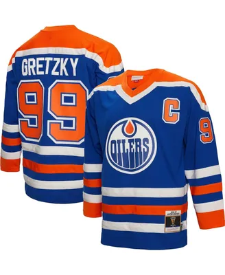 Men's Mitchell & Ness Wayne Gretzky Royal Edmonton Oilers 1986 Blue Line Player Jersey