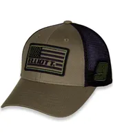 Men's Hendrick Motorsports Team Collection Olive and Black Chase Elliott Tonal Flag Snapback Adjustable Hat