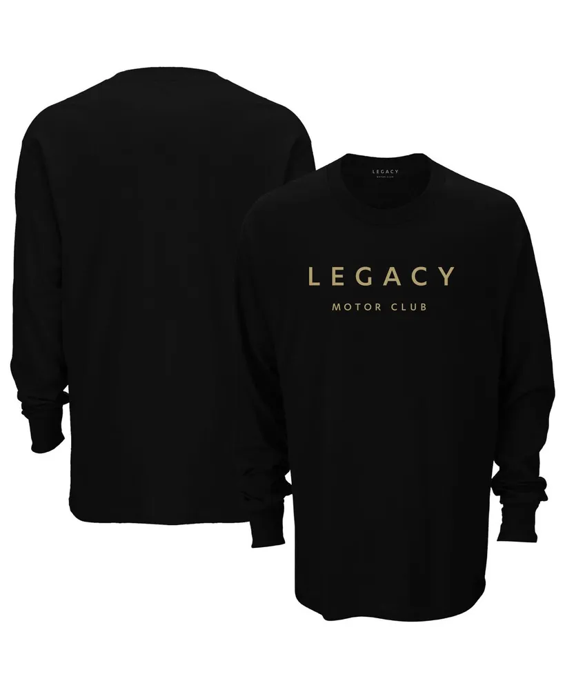 Men's Checkered Flag Sports Black Legacy Motor Club Team Long Sleeve T-shirt