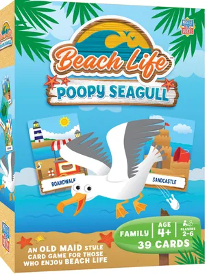 Masterpieces Beach Life - Poopy Seagull Card Game for Kids