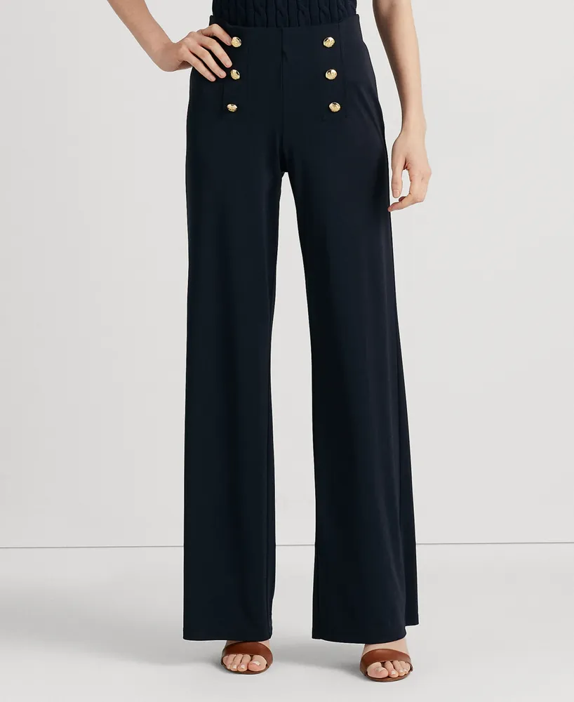 Lauren Ralph Stretch Jersey Wide-Leg Pants