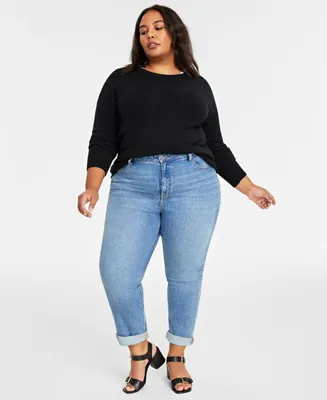 On 34th Trendy Plus High-Rise Straight-Leg Jeans, Regular and Short Lengths, Created for Macy's