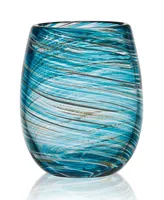 Mikasa Color Swirl 16 Ounce Stemless Glass 4-Piece Set