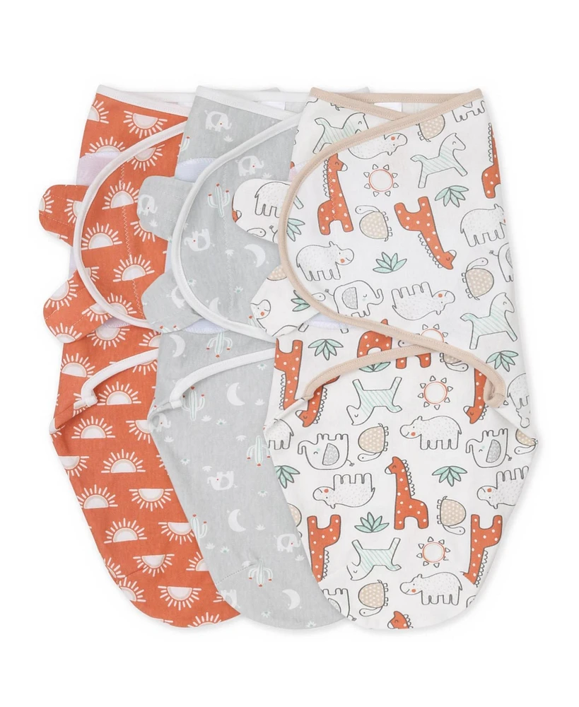 The Peanutshell Baby Boys Newborn Swaddles for 3 Pack Set, Desert Safari