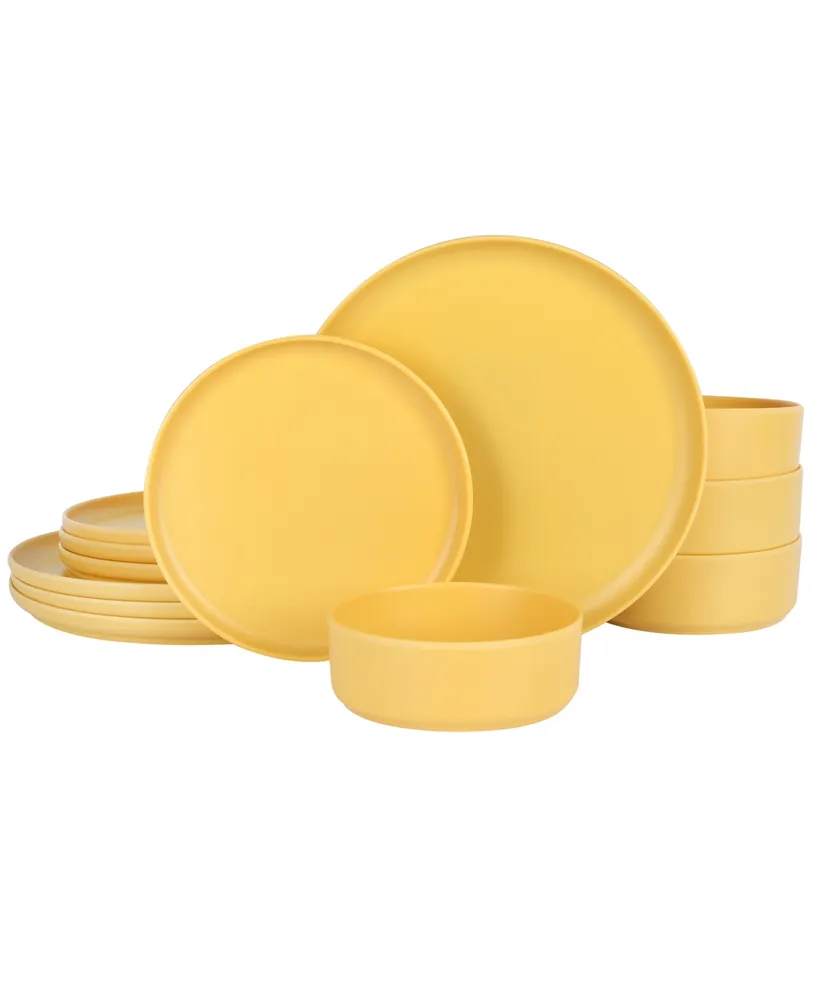 Gibson Canyon Crest Stackable Matte Melamine 12 Piece Set, Service for 4
