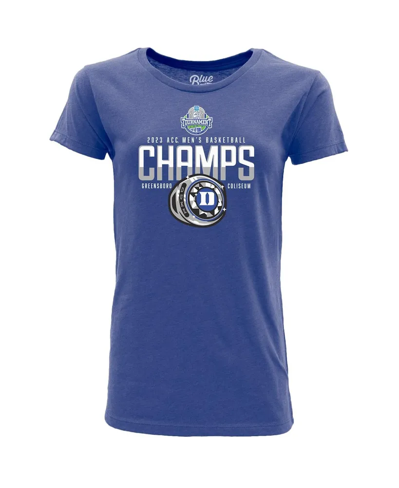 Women's Blue 84 Royal Duke Devils 2023 Acc Men's Basketball Conference Tournament Champions Locker Room T-shirt