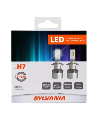 Sylvania H7 Led Powersport Headlight Bulbs for Off-Road Use or Fog Lights - 2 Pack