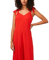 Vince Camuto Women's V-Neck Sleeveless Tie-Shoulder Angled-Hem Jumpsuit