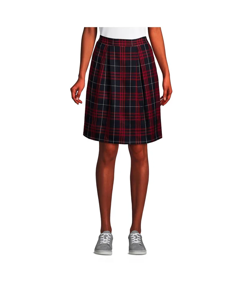 Lands' End Women's School Uniform Plaid Pleated Skort Top of Knee