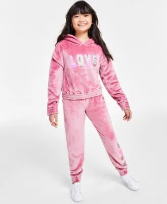 Colette Lilly Big Girls Cozy Sparkle Hoodie Jogger Pants Separates
