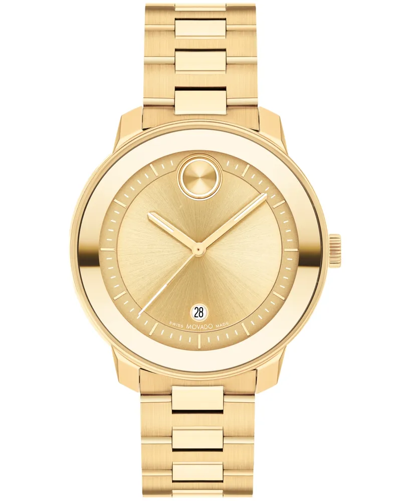 Movado Women's Bold Verso Swiss Quartz Ionic Plated Gold-Tone Steel Watch 38mm - Gold